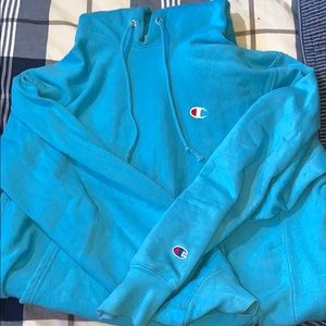 Teal blue champion hoodie